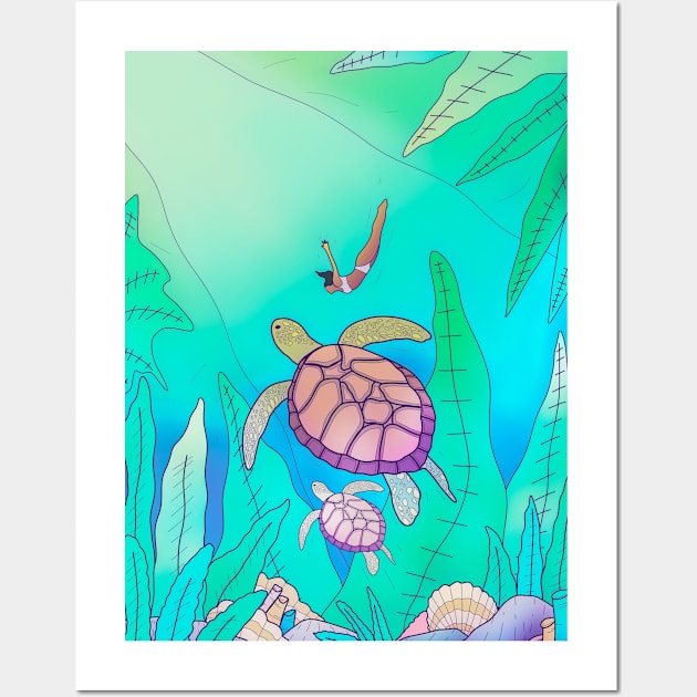 The Great See Turtles Wall Art by Swadeillustrations